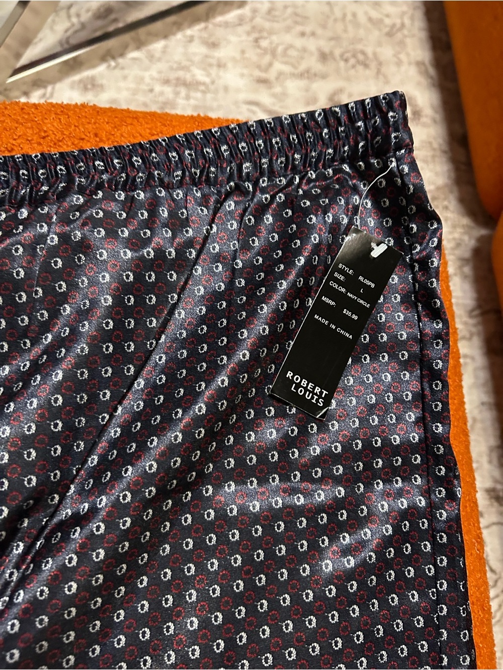 Robert Louis Black Small-Print Men's Pants